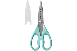 KitchenAid All Purpose Kitchen Shears with Protective Sheath Durable Stainless Steel Scissors, Dishwasher Safe, Soft Grip Com