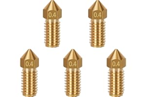 HIKUDIY 5PCS 0.4mm Brass Nozzles for AnkerMake M5, 3D Printer Accessories Extruder Hotend Nozzles Kit for AnkerMake M5/M5C 3D Printer