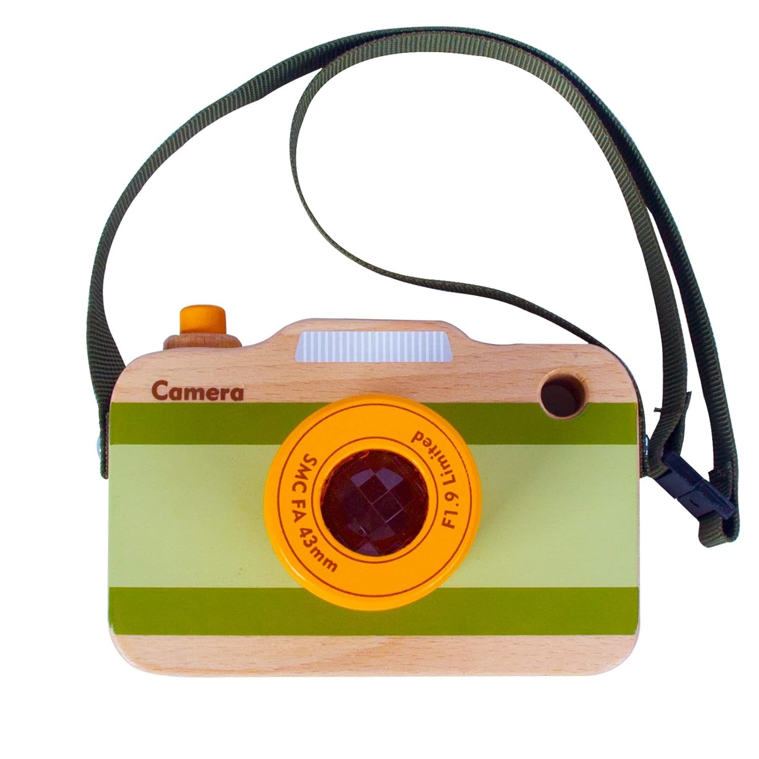 Wooden Mini Pretend Camera Toy for Toddlers 1 2 3 Years Old, Neck Hanging Photographed Props for Boys Girls Children Children