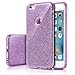 MILPROX Case Compatible with iPhone 6/6S, Bling Glitter Pretty Sparkle 3 Layer Hybrid Anti-Slick/Protective/Soft Slim TPU Case Compatible with iPhone 6s/6