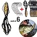 Sougayilang Fishing Lure with Jig Hooks - 6Pcs Soft Bait Plastic Worm Shrimp Fishing Lures for Trout Bass Salmon Freshwater Saltwater Fishing