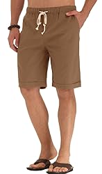NITAGUT Men's Linen Casual Classic Fit Short