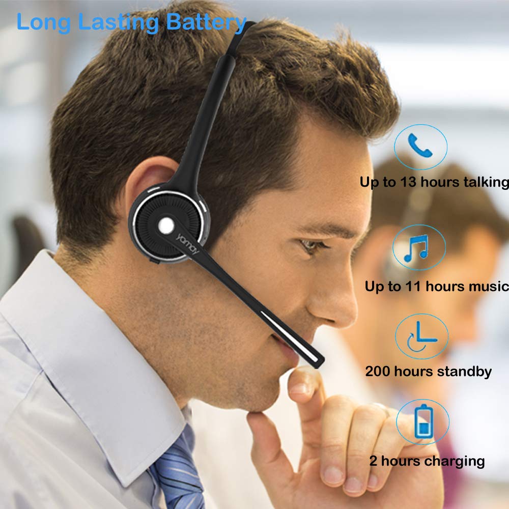 YAMAY Pro Trucker Bluetooth Headset/Office Wireless Headset, Bluetooth