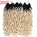 MOBOK 6Pcs/Lot 613 Goddess Locs Crochet Hair Curly Ends Blonde Hair Ombre Wavy Faux Locs Crochet Hair for Black Women Pre Loop Twist Braiding Soft Synthetic Hair Extension(20inches(6-packs), OT613)