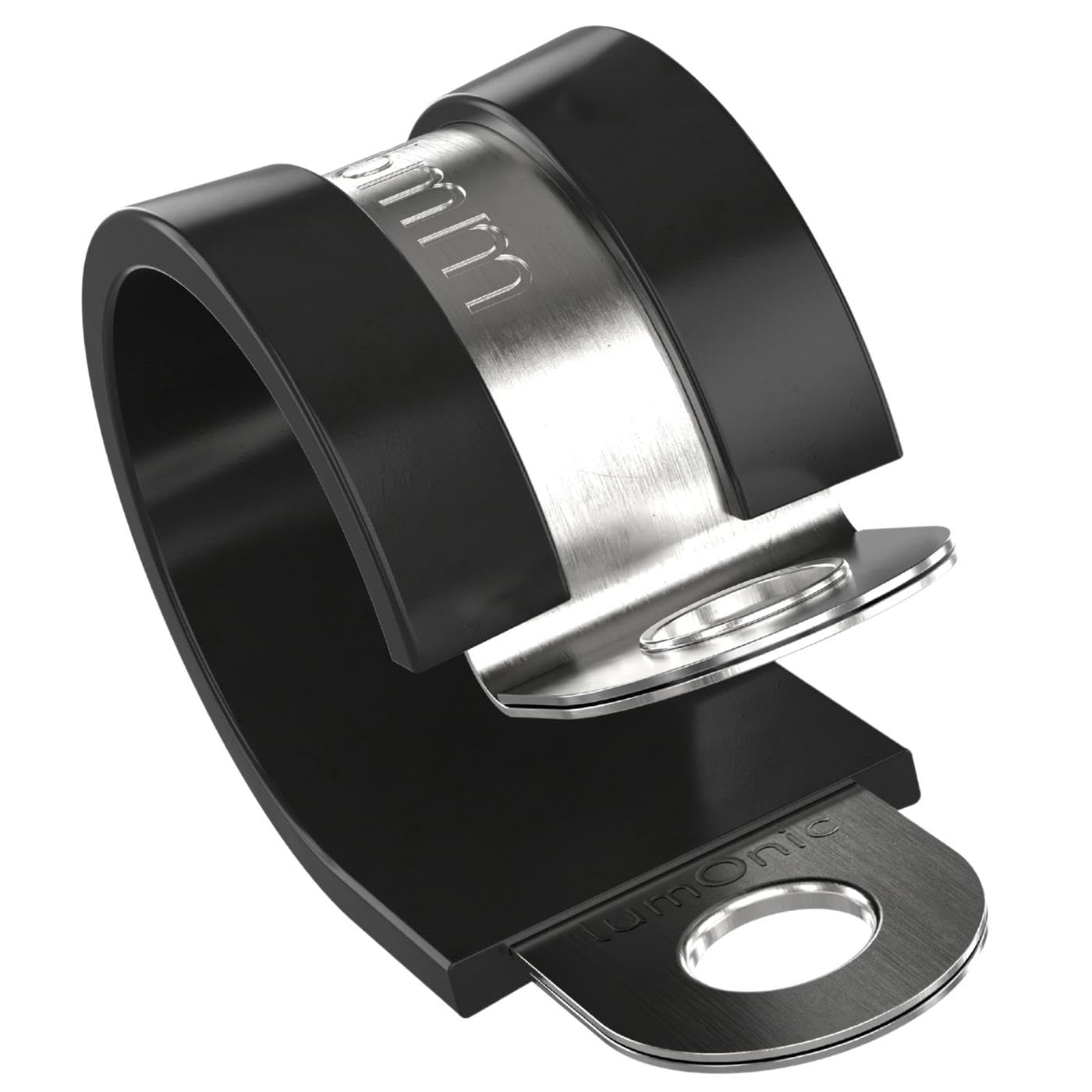 Lumonic 10 x 15 mm pipe clamps with rubber insert, stainless steel V2A, cable clamps for screwing, hose clamp 15 mm, pipe clamps, mounting clamp 15 mm, pipe holder