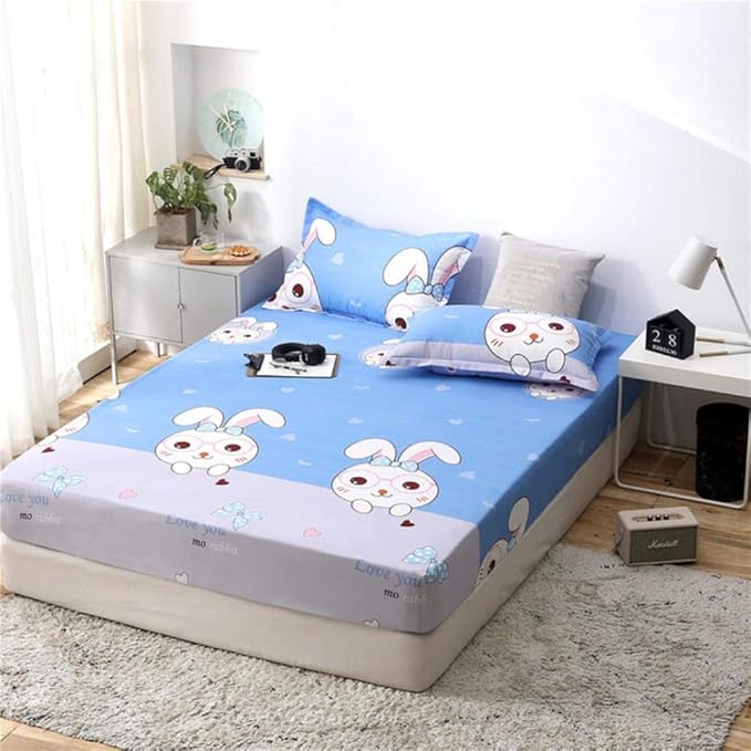 CHENSHUAI Polyester Druckbettmatratze mit Vier Ecken und Gummiband