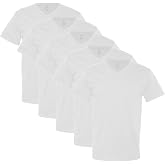 Fruit of the Loom Men's V-Neck Tee (Pack of 5) | Breathable soft cotton V-neck with comfort-move sleeves, a lay-flat collar and moisture wicking; six pack.