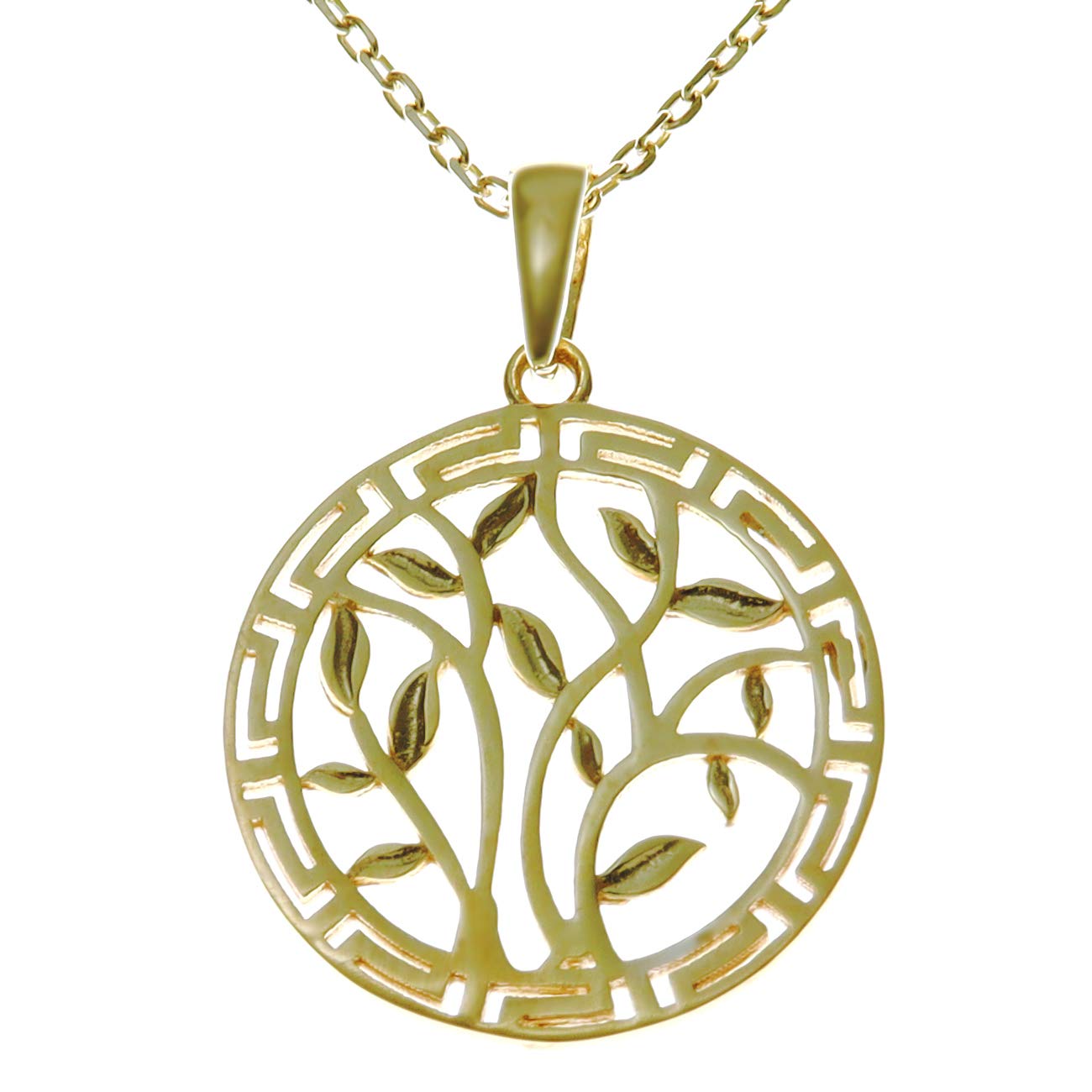 Alexander Castle Gold Plated Sterling Silver Tree of Life Pendant Necklace with adjustable 16" to 18" chain and jewellery gift box