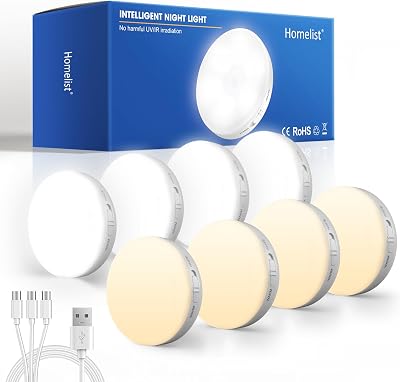 Homelist Motion Sensor Lights Indoor 8 Pack Wireless LED Rechargeable Magnetic