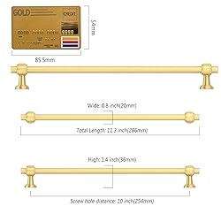 Amerdeco 10 Pack Brushed Gold Cabinet Pulls 10