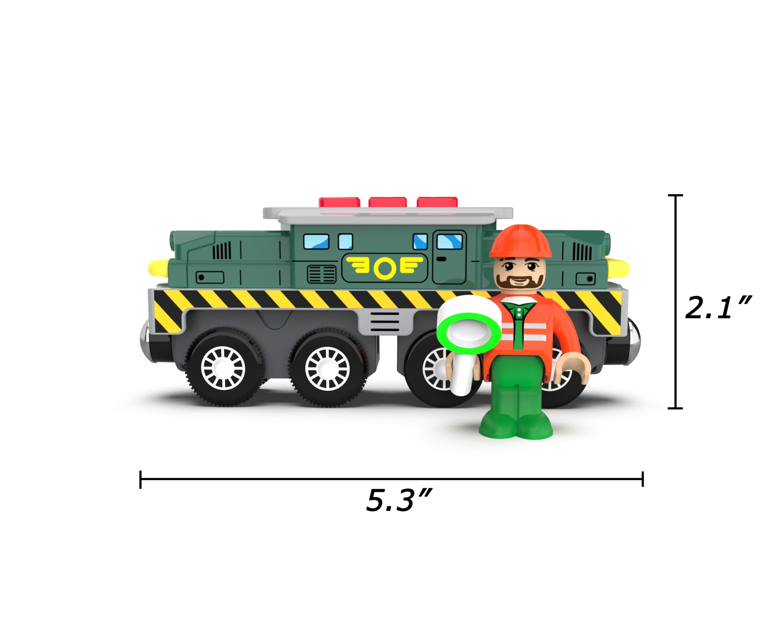 Train Toys for Wooden Train Tracks, Green Tank Battery Operated Locomotive with Magnetic Trains, Motorized Train Compatible with Thomas & Friends, Brio, Chuggington, Electric Train Sets for Kids