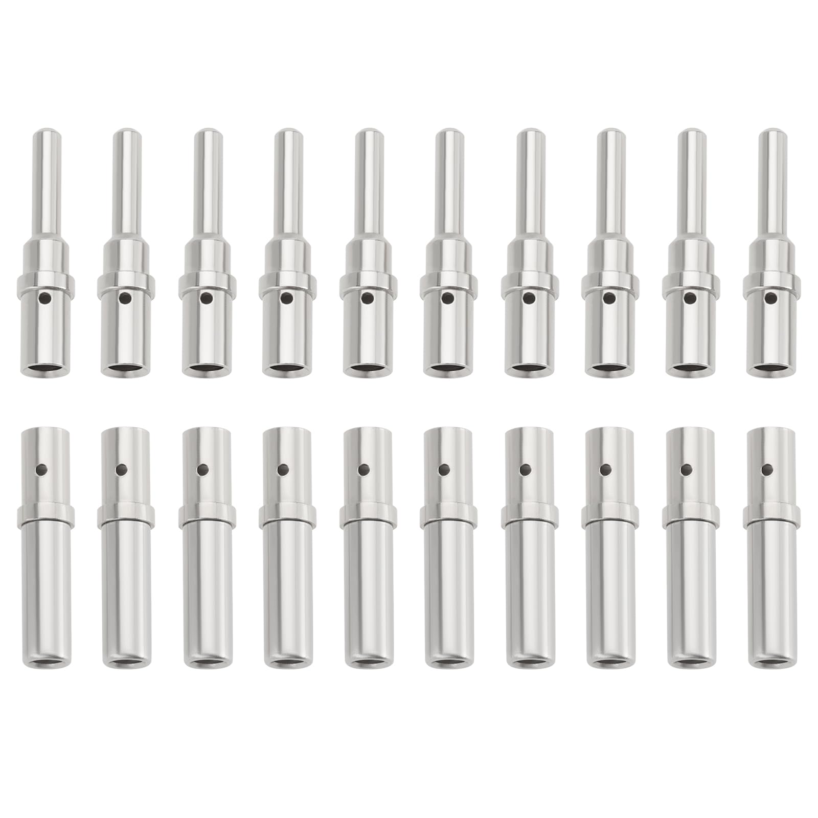 ECSiNG 10 Sets 12 Pin Electrical Wiring Crimp Terminal DTP Terminals 0460-204-12141 0462-203-12141 Compatible with Deutsch 12-14 AWG Male and Female