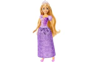 Mattel Disney Princess Rapunzel Doll in Sparkling Fashion with Removable Skirt, Tiara and Shoes, Posable & Collectible, Inspi