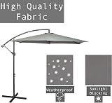 GardenCo 3m Cantilever Banana Parasol with Weatherproof Cover Grey view 5