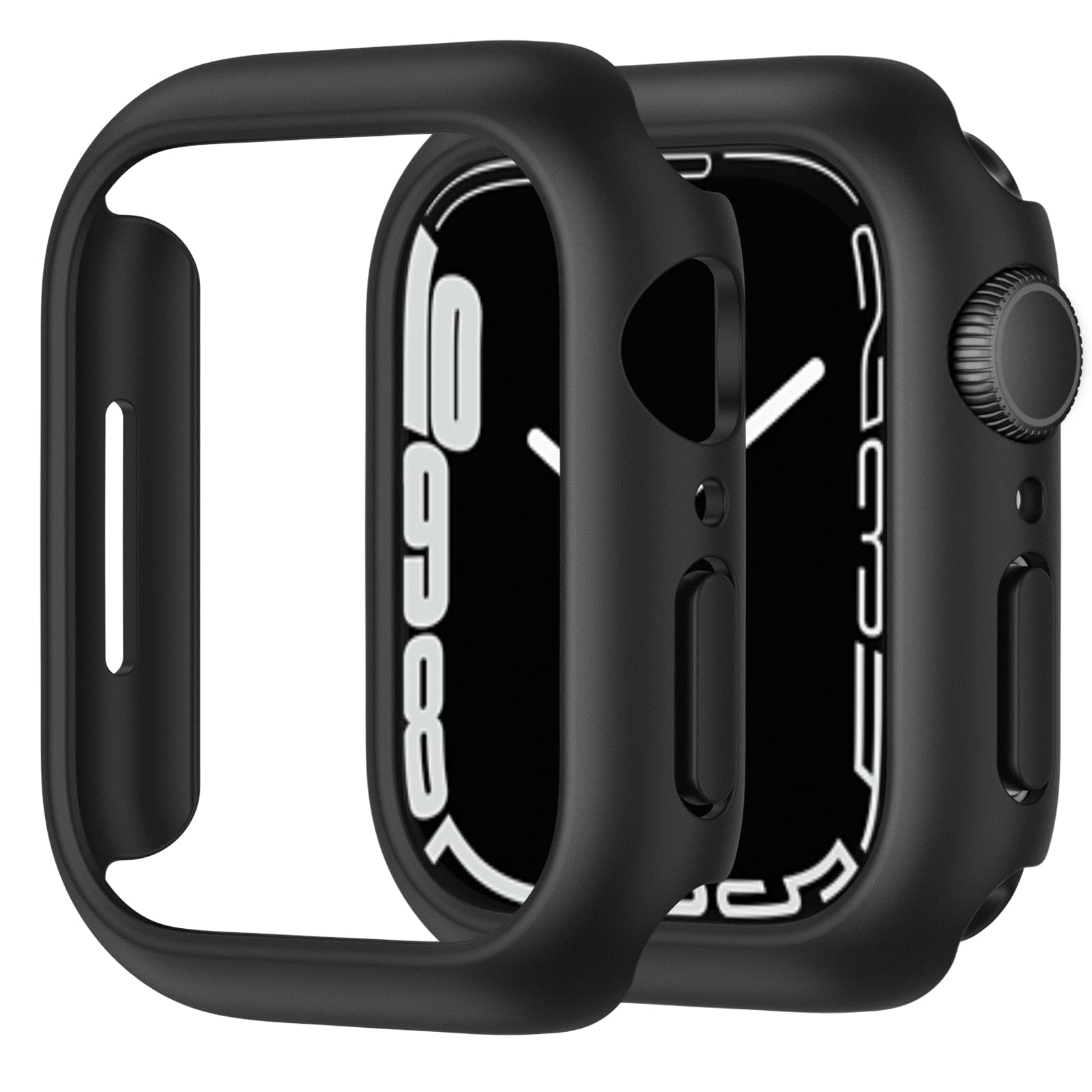 Recoppa 2 Pack for Apple Watch Case 45mm Series 8/7 [NO Screen Protector], Hard PC Ultra-Thin Bumper All-around Edge Protective Cover for iWatch Series 8/7 45mm Black*2