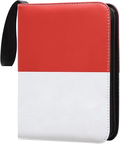 Koomduk 400 Card Binder Red Extra Large Trading Card Album Holder with Zipper