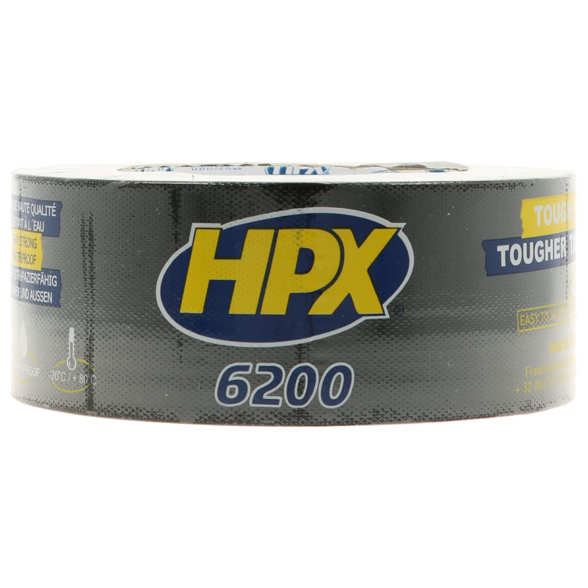 HPX 441158 6200 Duct Tape, 50 mm x 25 m, Black
