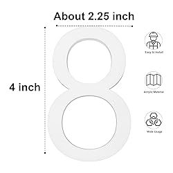 4 Inch Adhesive House Numbers - White Address