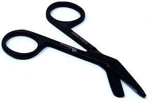 A2Z SCILAB Premium Quality Nurse Doctor Medical Lister Bandage Trauma Shears Scissors HEAVY DUTY (A2ZSCILAB) (FULL BLACK 3.5")