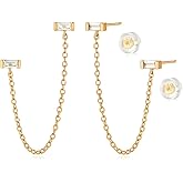 MYEARS Women Earrings Gold Stud 14K Small Simple Hypoallergenic Everyday Jewelry