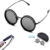 yunanwa Adjustable Tint Sunglasses for Men, 1-9 Gears Rounded Polarized Glasses with Nd Filter Lensesadjust Shade Sunglasses for Men Beach Shady Fishing Driving