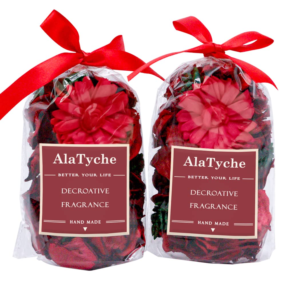 Photo 1 of AlaTyche Christmas Potpourri Bags,Cinnamon Apple Scented Potpourri Bowl Filler,Red Decorative Dried Flower,Home Fragrance Sachet of Petals-Mini