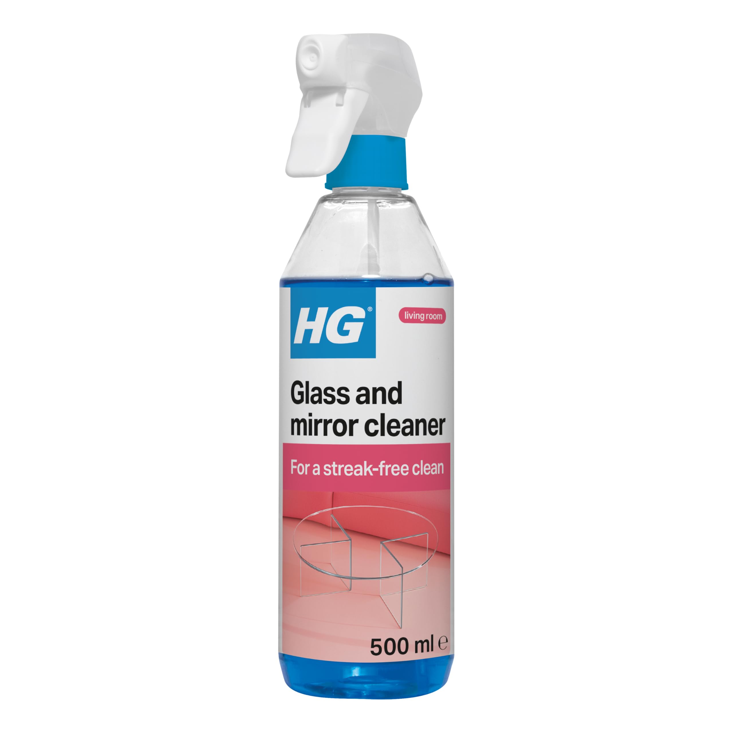 HG Glass & Mirror Cleaner, Streak-Free Glass Spray, Removes Grease & Dirt – 500ml