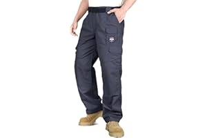 BOCOMAL Men's FR Cargo Pants Flame Resistant Pants Midweight 7.5oz (7 Pockets) Multi-Pockets FR Pants