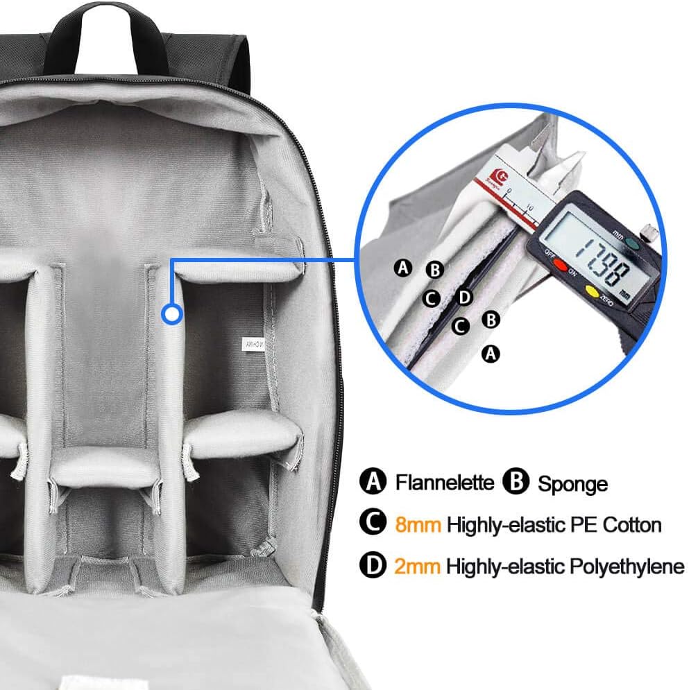 CADeN Camera Backpack Bag Professional for DSLR/SLR Mirrorless Camera Waterproof, Camera Case Compatible for Sony Canon Nikon Camera and Lens Tripod Accessories : Camera & Photo