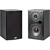 Polk Audio T15 100 Watt Home Theater Bookshelf Speakers – Hi-Res Audio with Deep Bass Response, Dolby and DTS Surround, Wall-