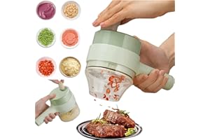 Mutifunctional Electric Vegetable Chopper, 4 In 1 Handheld Electric Vegetable Cutter Set Mini Chopper Food Processor, Small M