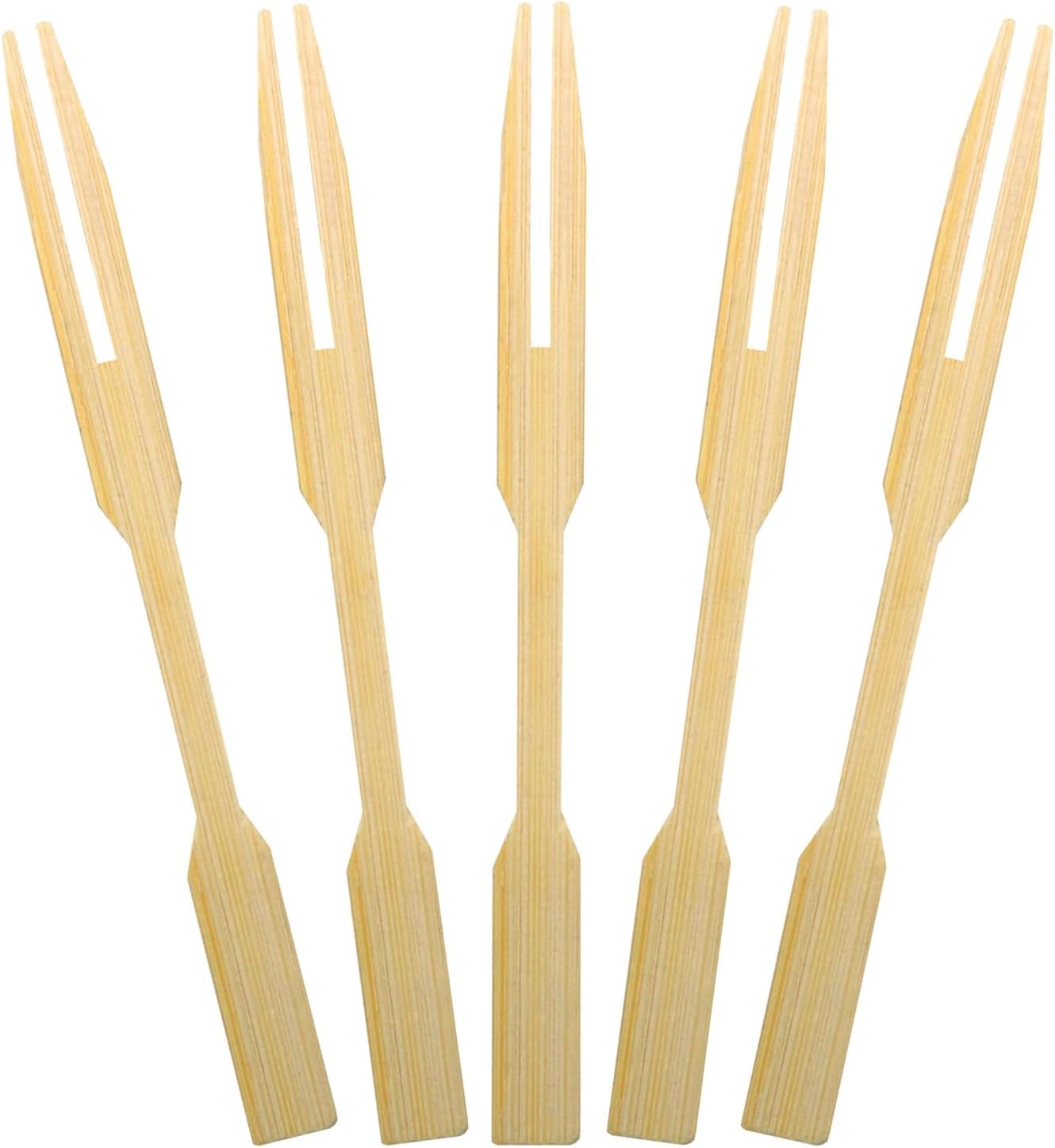 Photo 1 of [2 Packs of 110 PCS] 3.5 inch Appetizer Picks, Prong Mini Fork for Appetizers, Cocktail Forks Appetizer Forks, Bamboo toothpicks for Appetizer, Wooden Food Picks for Fruit, Charcuterie Accessories.