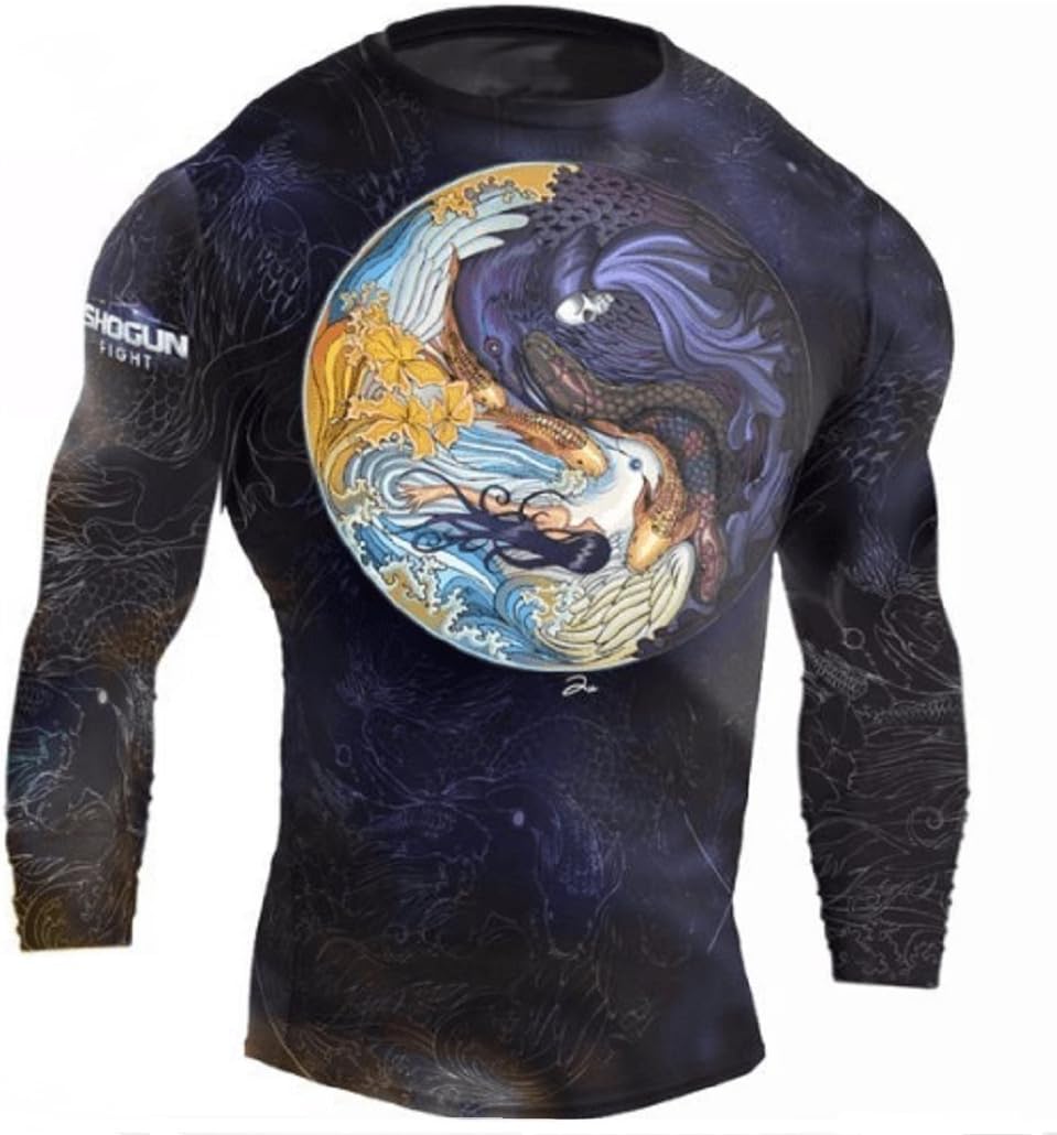 SHOGUNFight Rash Guard BJJ MMA Premium Jiu Jitsu Fighting Grappling Compression Shirt