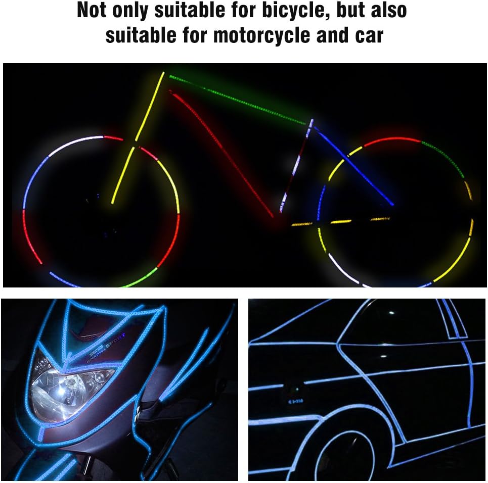 VGEBY 2 Rolls Bicycle Reflective Tape, Self-adhesive Waterproof Bike Wheel Rim Stickers Reflector with Adhesive Backing - Image 4