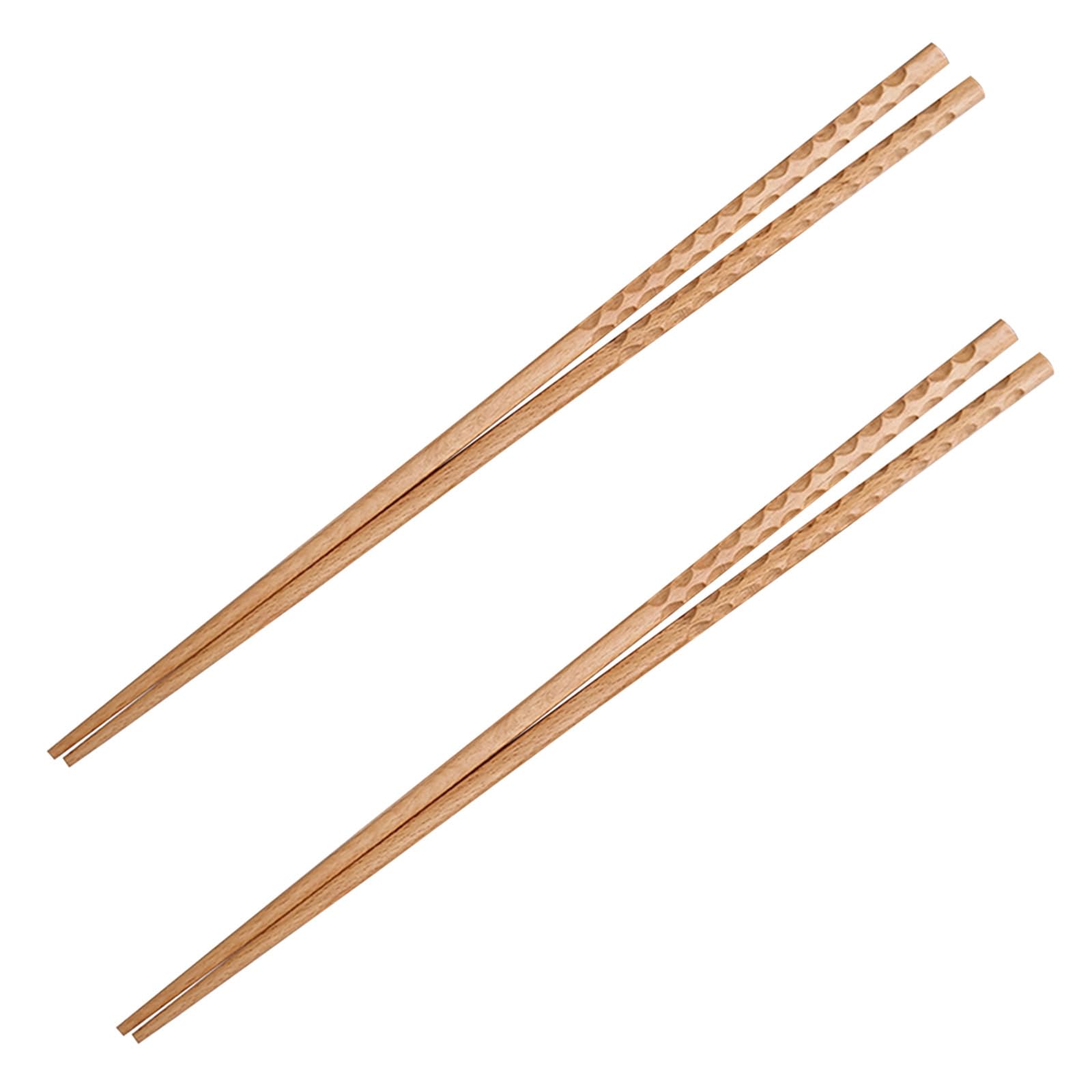 ABOOFAN 2 Pairs Chopsticks Holder Chop Sticks Stainless Cooking Chopsticks Long Japanese Dinner Long Material Anti- Hawaii Wooden Hair