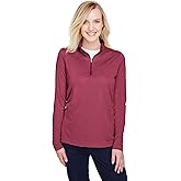 Team 365 Ladies' Zone Sonic Heather Performance Quarter-Zip L SP MAROON HTHR