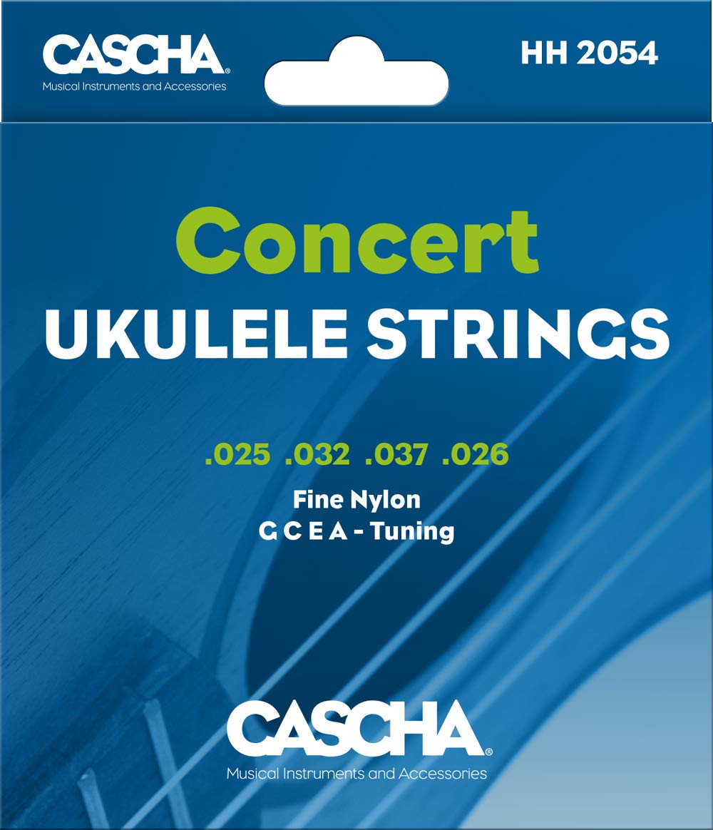 CASCHA Concert Ukulele String Set I Premium Nylon Strings for Concert Ukuleles Excellent Sound Quality & High Durability 4-Piece String Set G-C-E-A