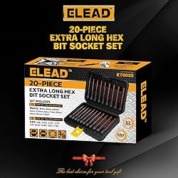 ELEAD 20-Piece 3/8 Inch Drive Extra-Long Allen Hex