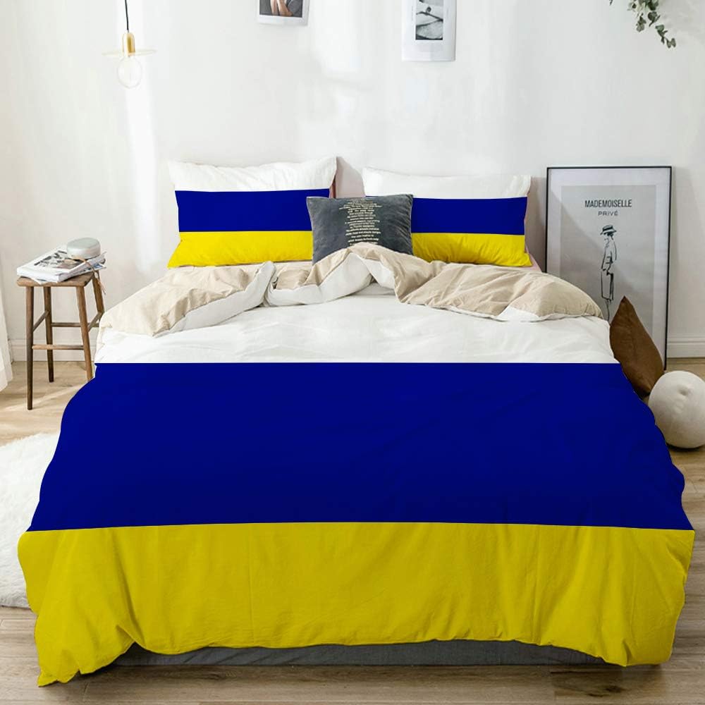 QINCO beddingDuvet Cover Set,Beige,Leeds United Tricolour,Microfibre