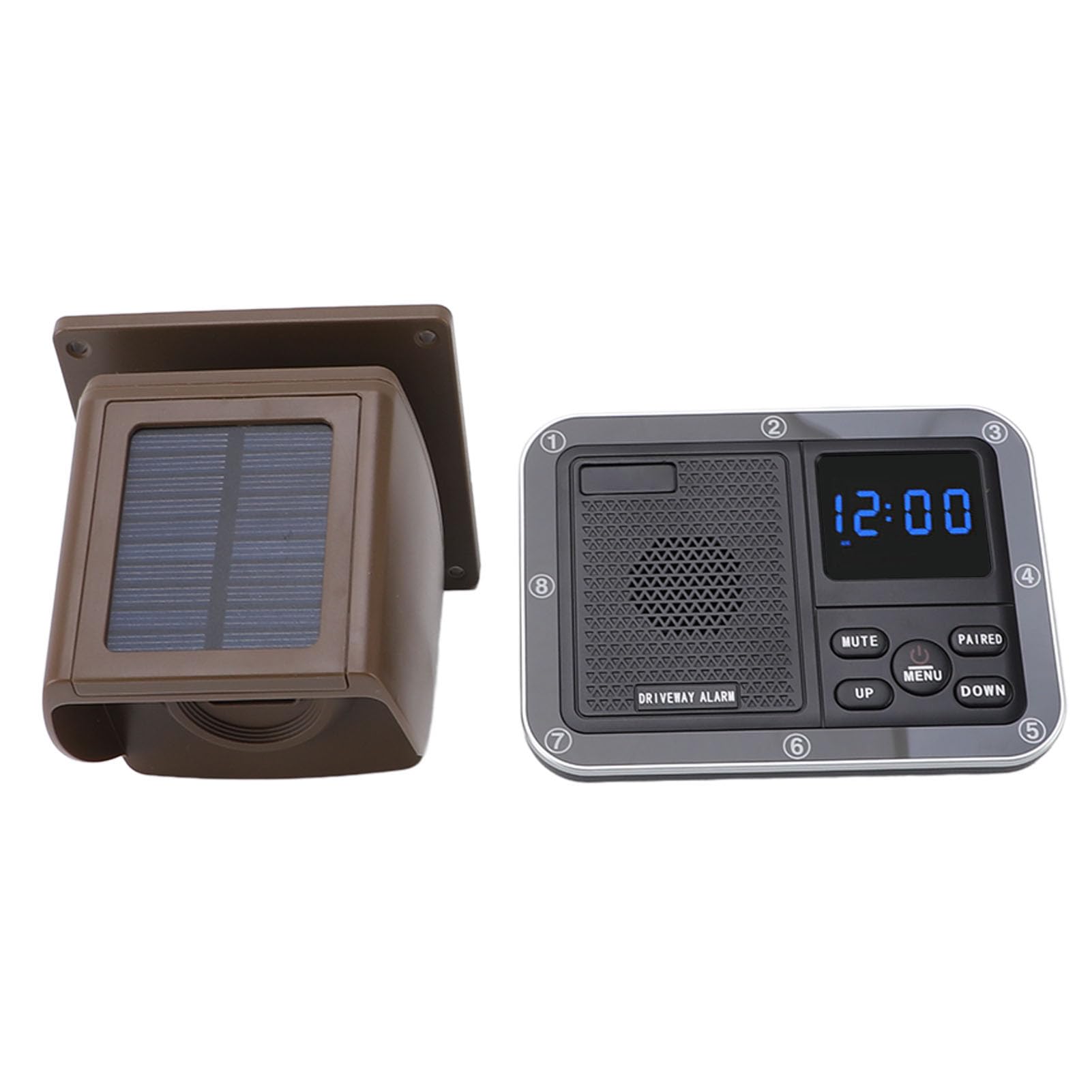 Driveway Alarm, Solar Powered 0.5 Mile Long Range Outdoor Motion Sensor Detector Wireless Driveway Alert System, IP55 Weatherproof, Long Distance Detection