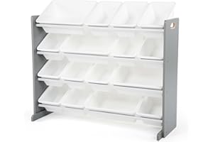 Humble Crew Supersized Toy Storage Organizer with 16 Removable Bins, Grey/White – Large Toy Storage for Toddlers Ideal for Ki
