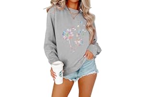 KKG Dandelion Just Breath Shirt for Women – Cute Long Sleeve Graphic Sweatshirt, Classic Casual Tee