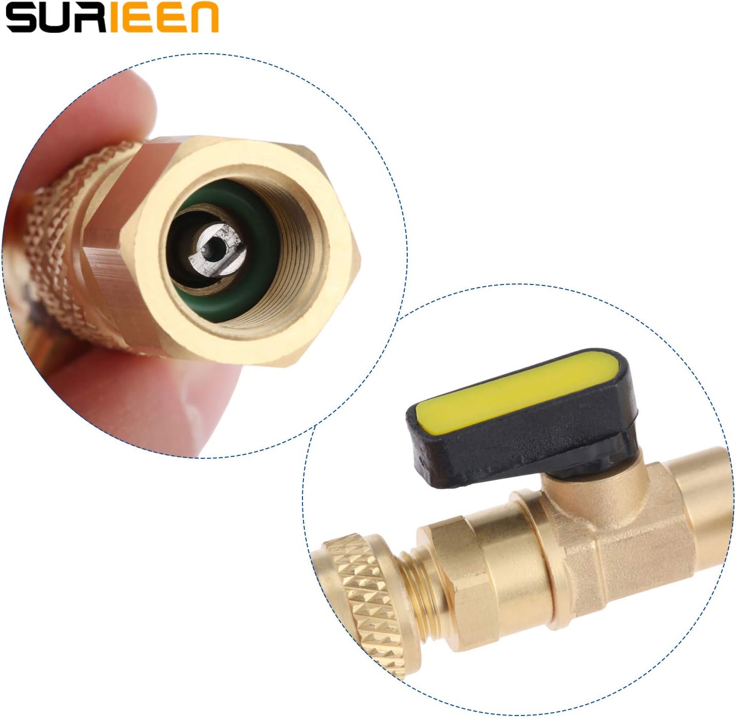 R410A R22 Valve Core Remover & Installer with Dual Size SAE 1/4 & 5/16 Port Air Conditioning Line Repair Tools for R404A R407C R134A R32 HVAC System: Automotive