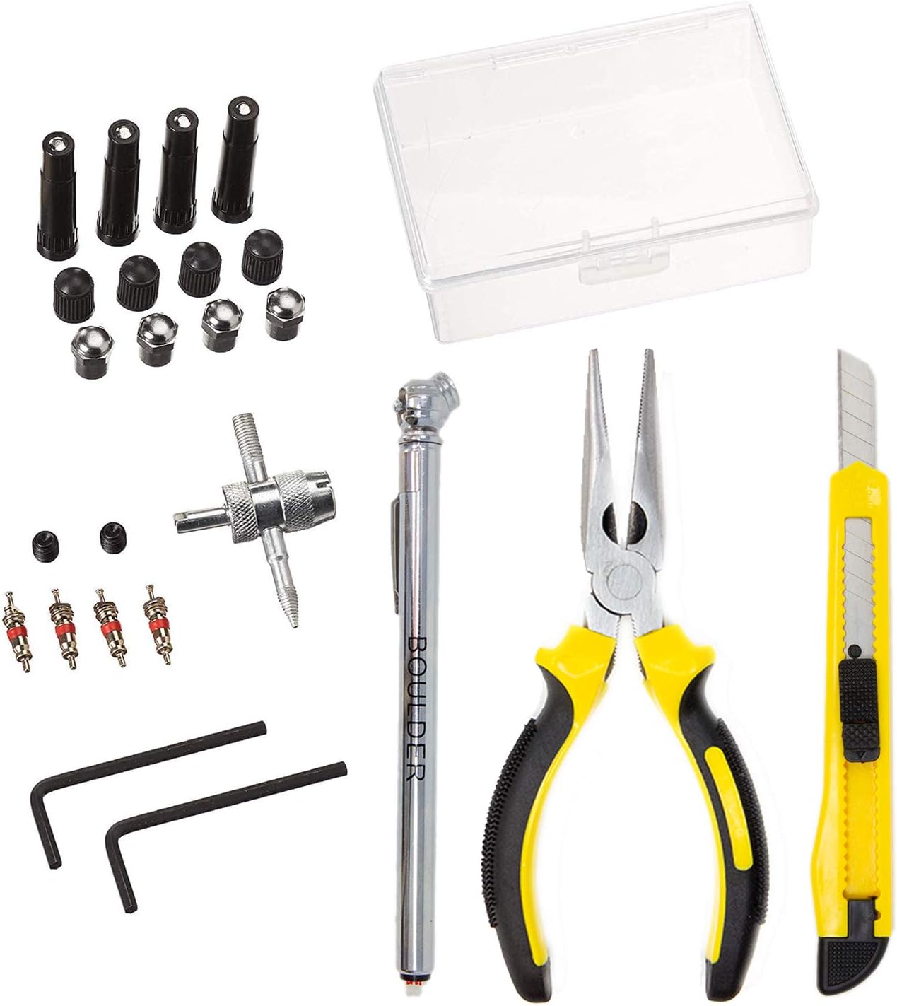 Boulder Tools - Heavy Duty Tire Repair Kit for Car, Truck, RV, SUV, ATV, Motorcycle, Tractor, Trailer. Flat Tire Puncture Repair Kit: Automotive