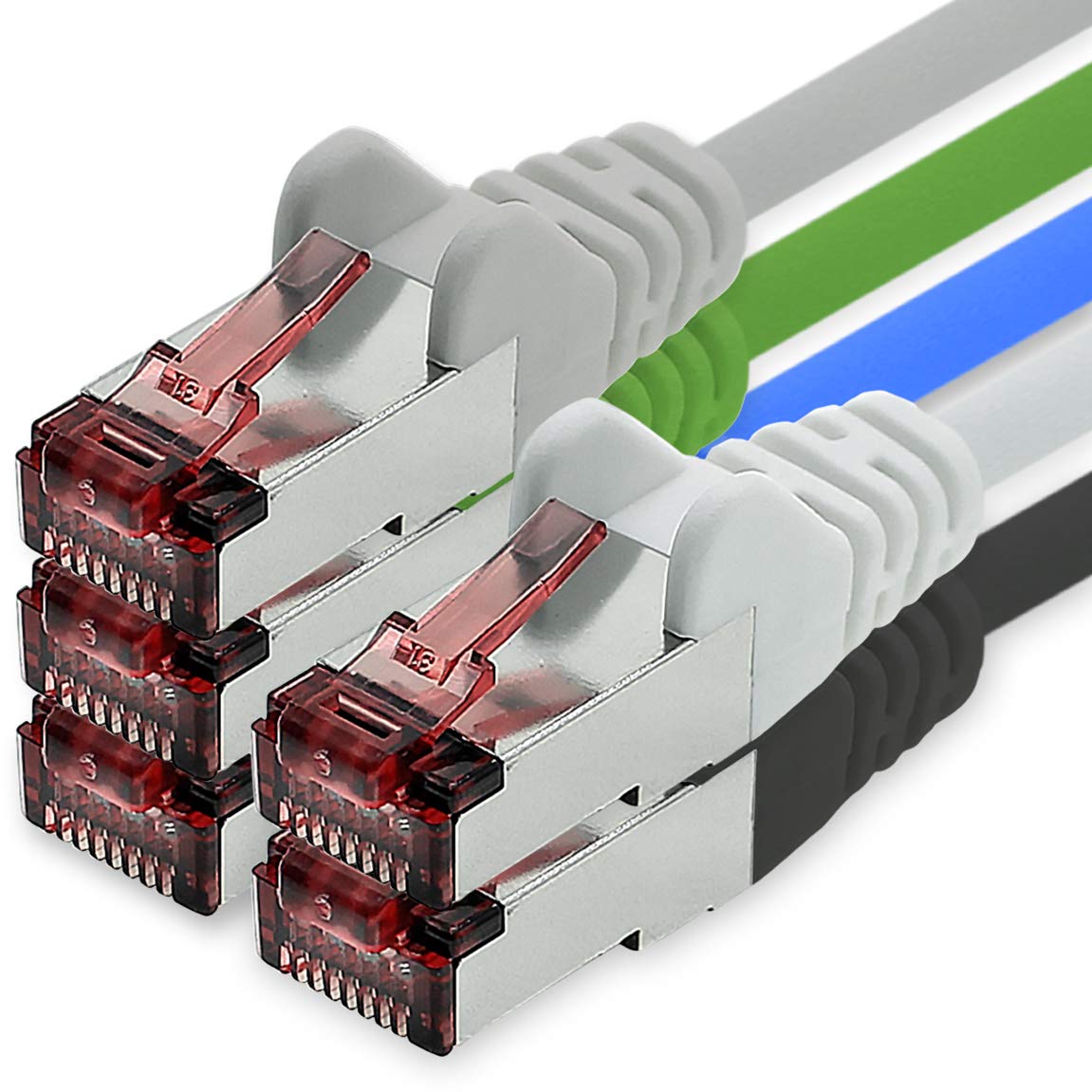 Cat6 Network Cable 5 x 2 m Color 5-2 Ethernet Cable Lankabel Cat6 Lan Network Cable Sftp Pimf Patch Cable 1000 Mbit s