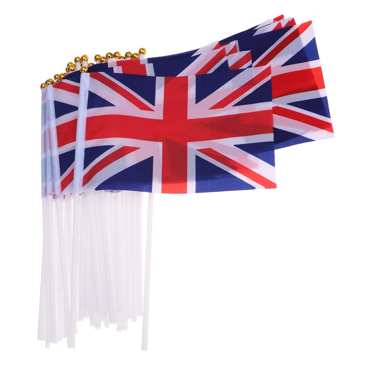 LUOEM British Union Jack Flag Great Britain HandHeld Flag Mini UK Royal Flags for Party Decorations,Sports Clubs,Festival Events 50PCS
