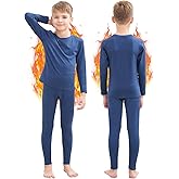 HEROBIKER Thermal Underwear Boys Ultra Soft Fleece Lined Kids Thermals Long Johns Top Bottom Warm Set for Winter Skiing