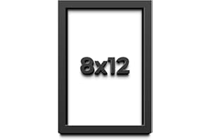 CUSTOMPICTUREFRAMES.COM 8x12 Shadow Box Frame Black | 1 Inch Deep Solid Wood Shadowbox Display Frame | UV Resistant Acrylic Plexiglass, Acid Free Backing, and Hanging Hardware | Dugan Picture Frame Style
