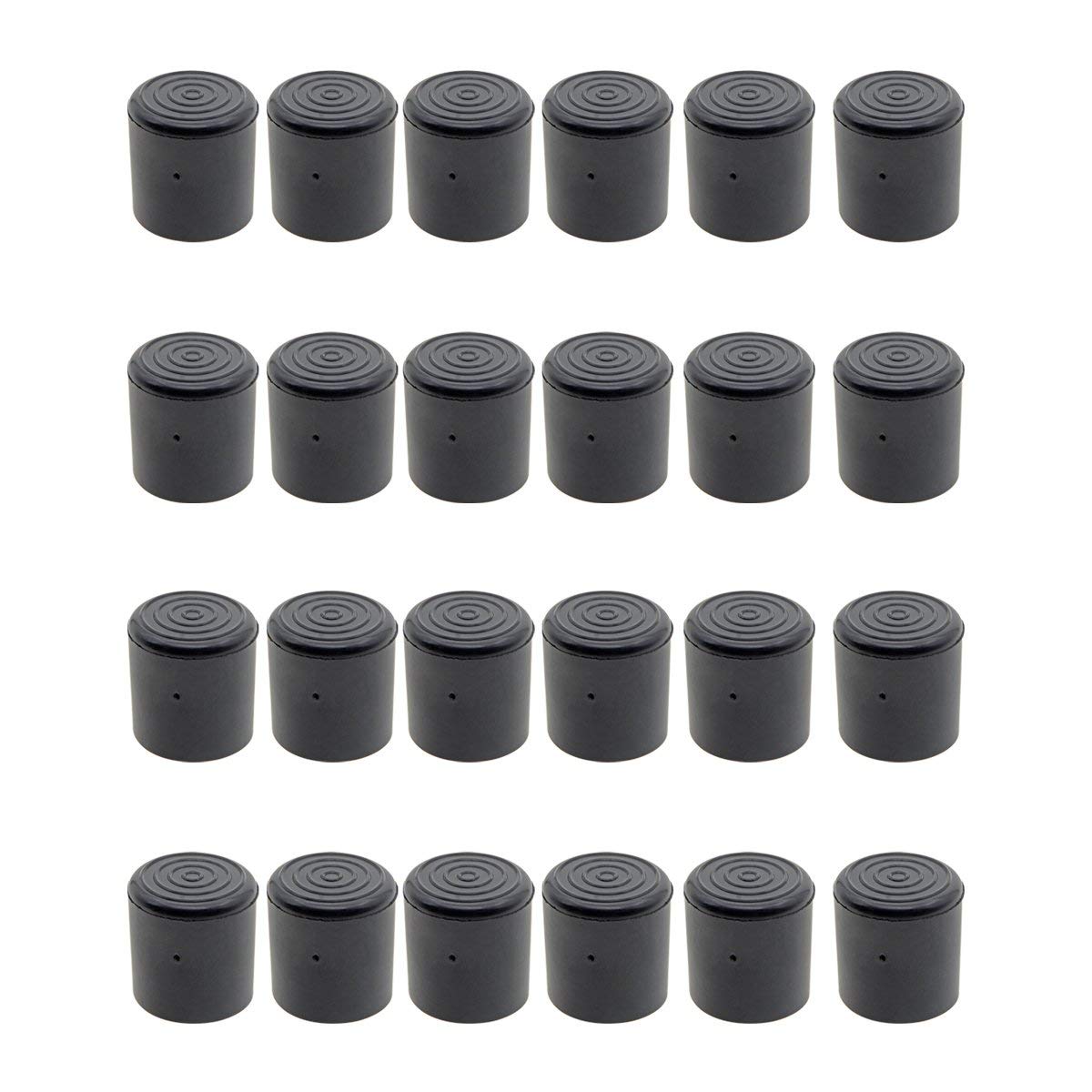 Ferrules Caps,Saim Chair Tips Leg Caps Cone Shaped Black Rubber Furniture Foot Cover Desk Table Leg Pad Floor Protector 25mm Diameter 24 Pcs