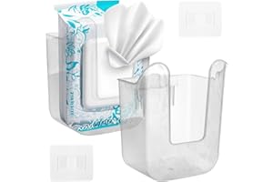 LOYANGER 2Pcs Kitchen Wipes Holder Dispenser, Wall Mounted Wipe Container Clear Tissue Box Acrylic Wipes Container for Bathroom, Kitchen, Bedroom, Toilet, Home(COLOR:clear)